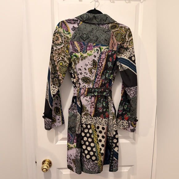 ETRO Milano Colorful Patchwork Belted Trench Coat - Picture 13 of 16